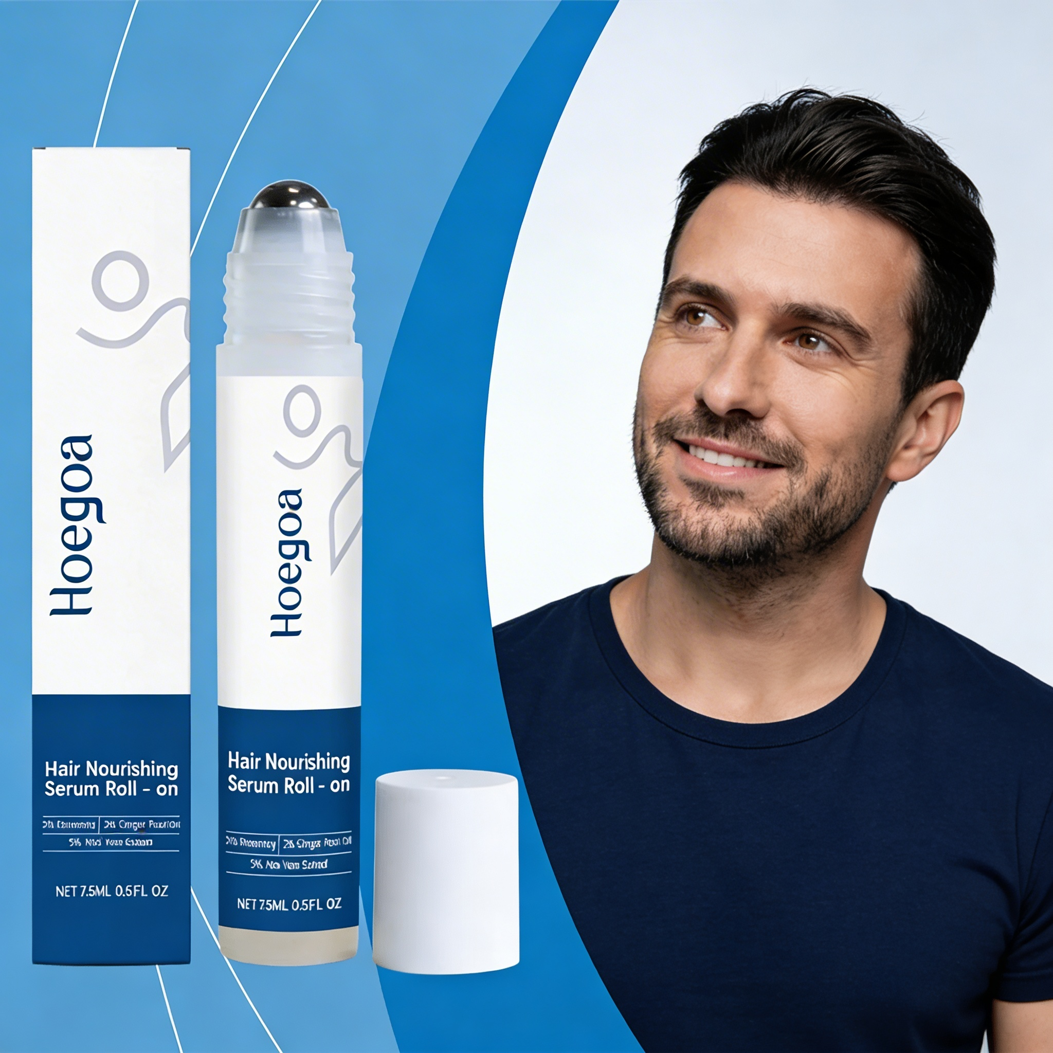 HOEGOA Hair Care Roll-On with Rosemary Ginger Root Oil & Aloe Vera Extract-Moisturizing Hydrating Gentle & Nourishing Formula